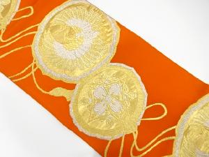 アンティーク　鏡裏に鳳凰・花模様織り出し袋帯（着用可）